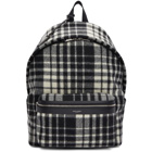 Saint Laurent Black and White Check City Backpack