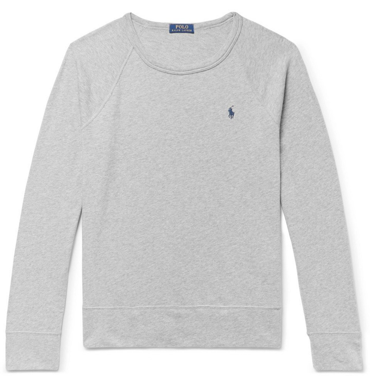Photo: Polo Ralph Lauren - Loopback Cotton-Jersey Sweatshirt - Gray