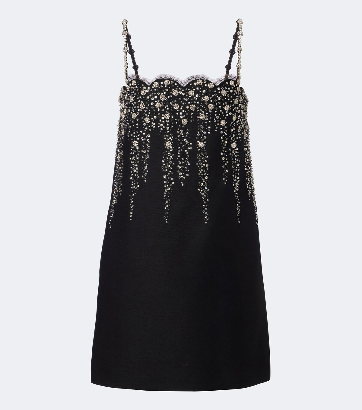 Valentino Crepe Couture crystal-embellished minidress
