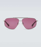 Bottega Veneta - Metal-frame aviator sunglasses