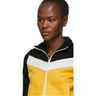 Miu Miu Yellow Elastic Logo Stripe Zip-Up Sweatshirt