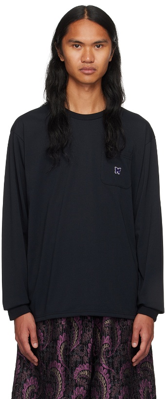 Photo: NEEDLES Black Embroidered Long Sleeve T-Shirt