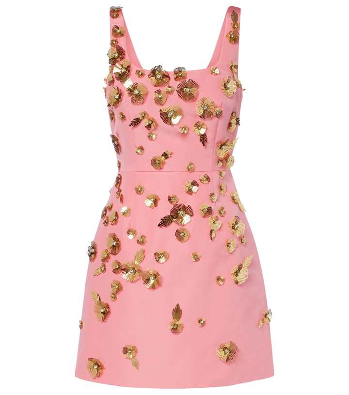 Photo: Carolina Herrera Embellished silk faille minidress