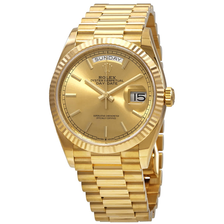 Photo: Rolex Day-Date 36 Champagne Dial 18kt Yellow Gold President Watch 128238CSP