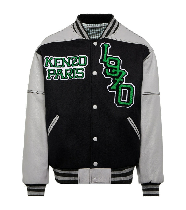 Photo: Kenzo - Tiger Varsity leather-paneled varsity jacket