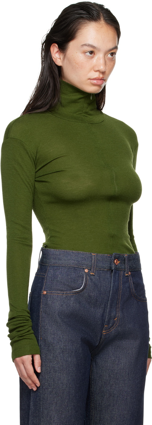 BITE Green Fine Wool Zip Sweater