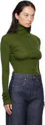 BITE Green Fine Wool Zip Sweater