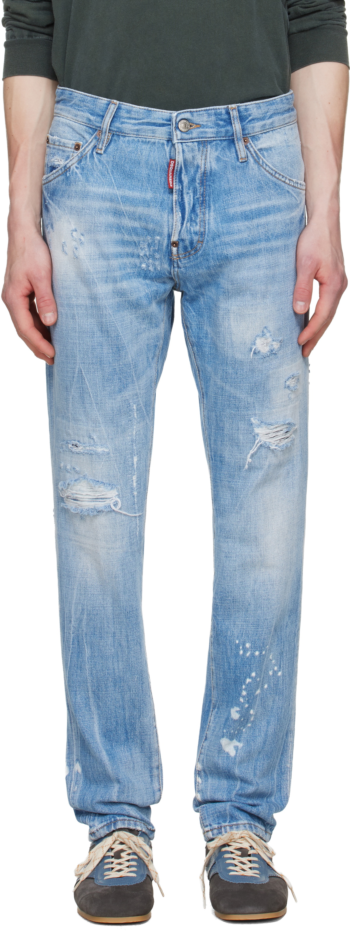 Dsquared2 Blue Light Wash Teddy Jeans