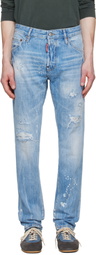 Dsquared2 Blue Light Wash Teddy Jeans