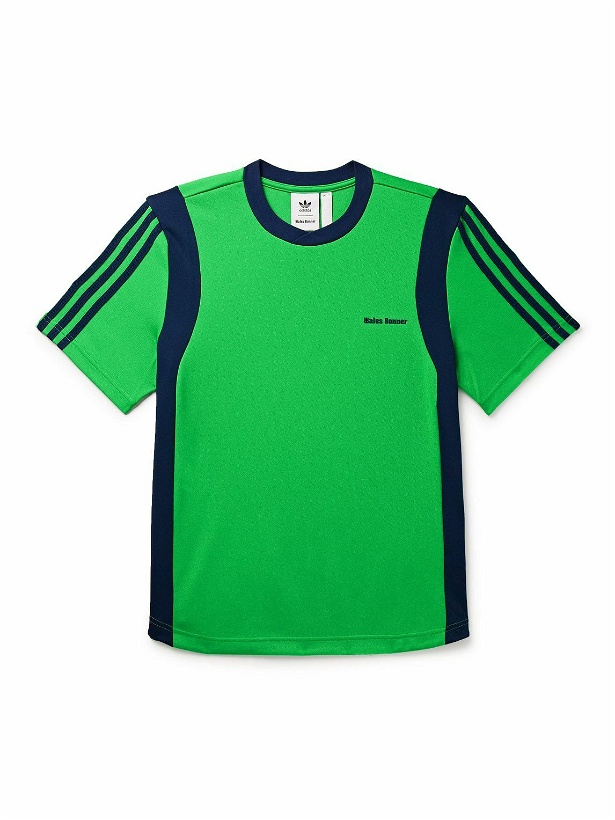 Photo: adidas Consortium - Wales Bonner Webbing-Trimmed Striped Stretch Recycled-Jersey T-Shirt - Green