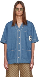 Gucci Blue Patch Denim Shirt