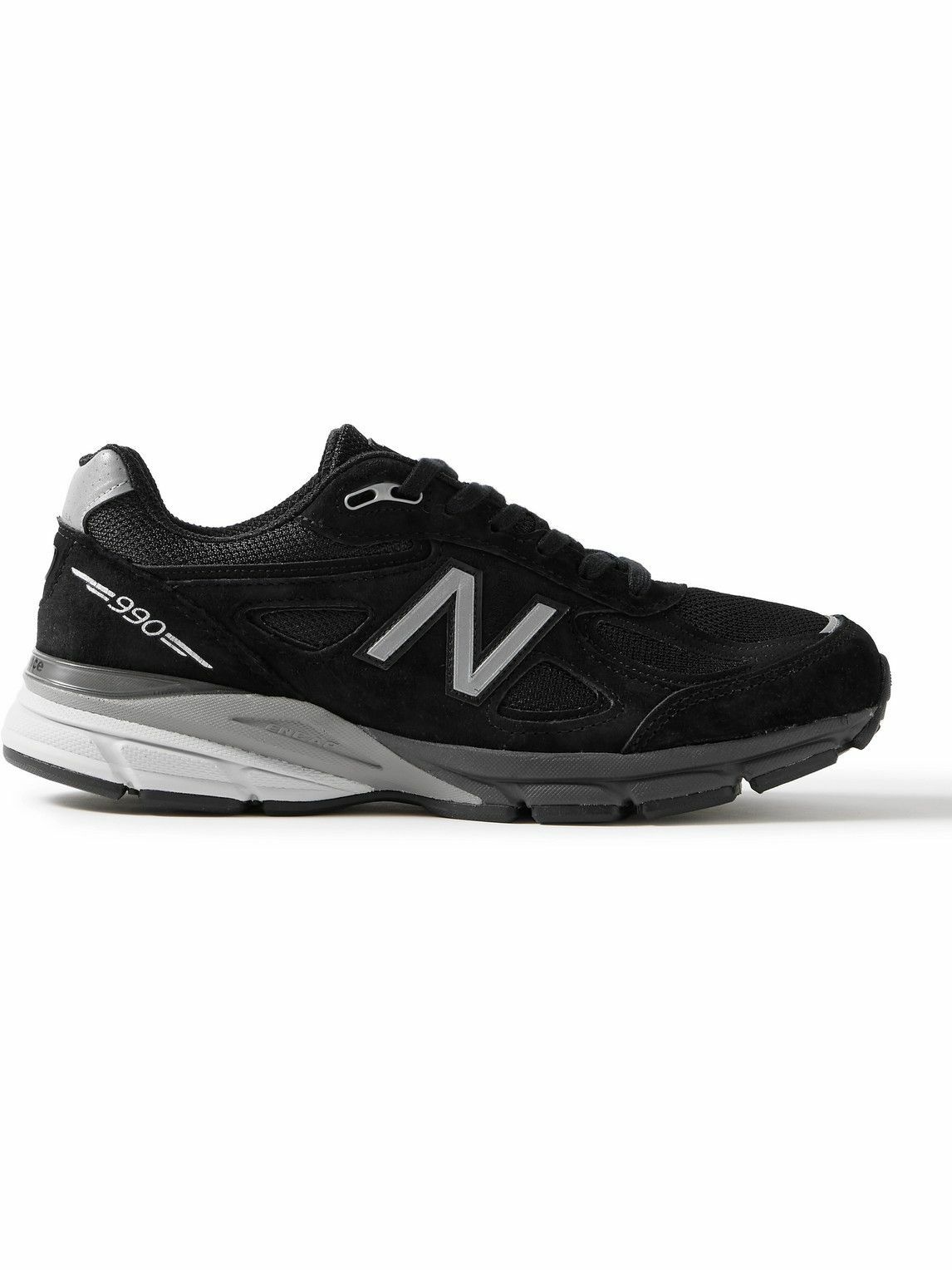 Photo: New Balance - 990v4 Suede and Mesh Sneakers - Black