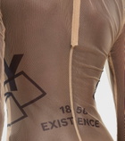 Burberry - Printed mesh mockneck bodysuit