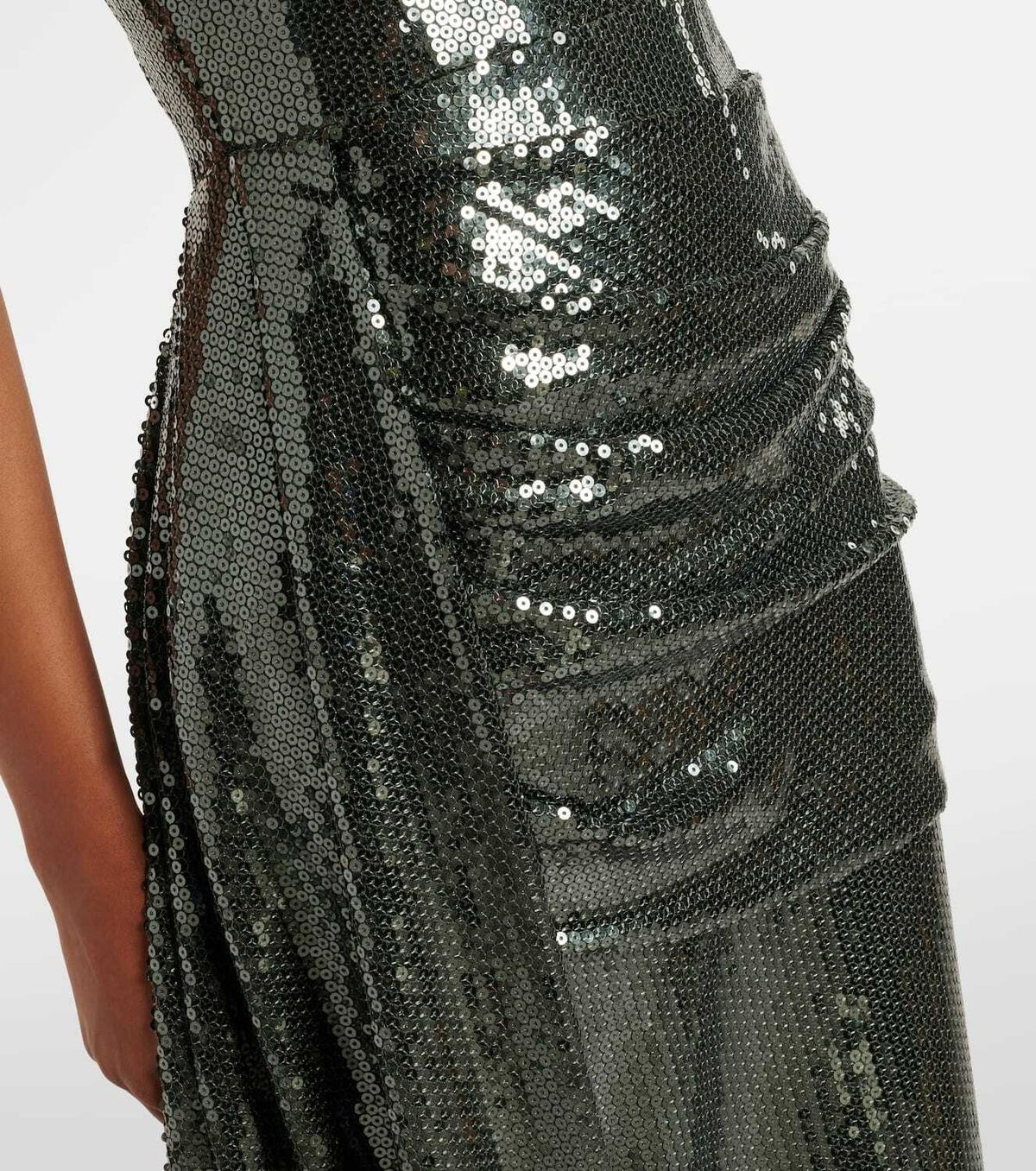 Alex Perry Draped sequined corset dress