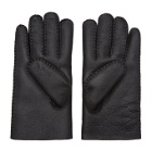 Undercover Black Shearling Rose Gloves