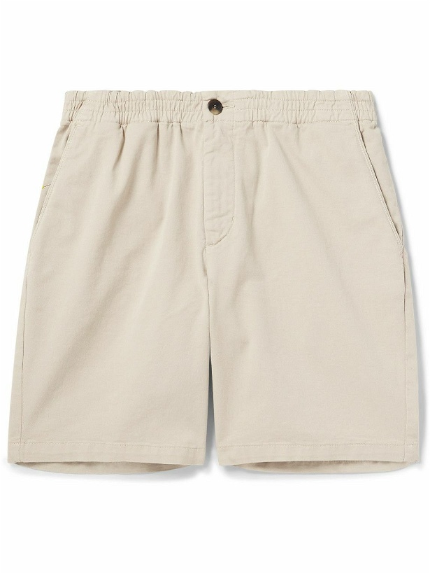 Photo: Mr P. - Straight-Leg Garment-Dyed Organic Cotton-Blend Twill Shorts - Neutrals