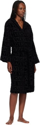 Versace Black 'Versace Allover' Bathrobe