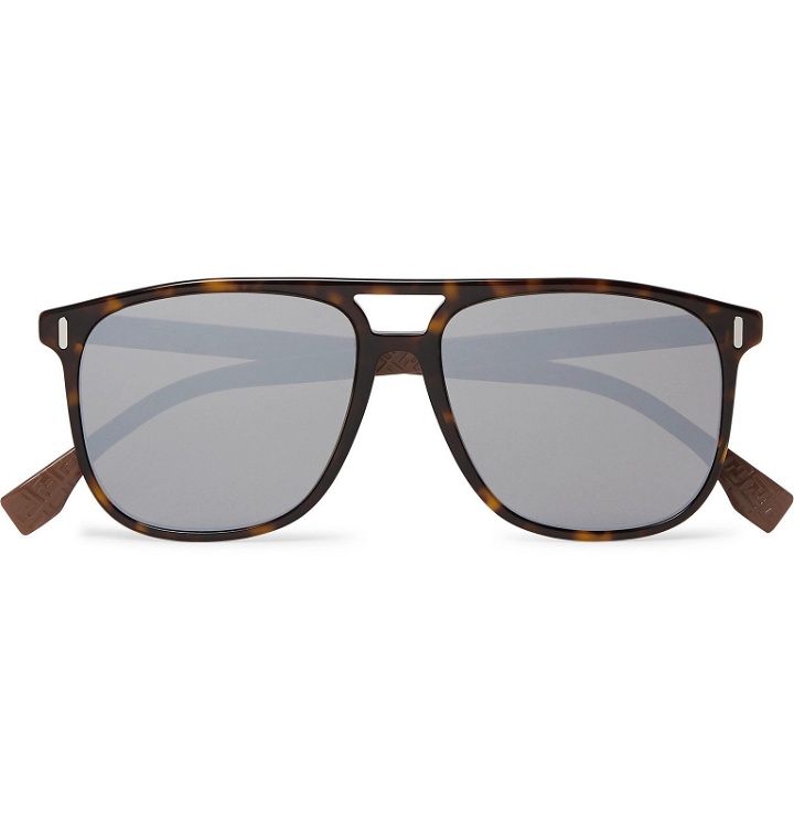 Photo: Fendi - Aviator-Style Acetate Mirrored Sunglasses - Tortoiseshell