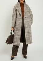 Joseph Florent Crosshatch Wool-blend Coat Brown