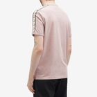 Fred Perry Men's Contrast Tape Ringer T-Shirt in Dusty Rose Pink/Black