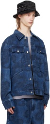 Feng Chen Wang Blue Dragon Denim Jacket