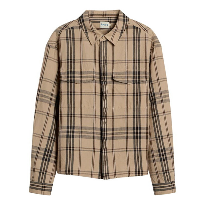 Photo: Bound Men's Linen Shirt in Safari Check