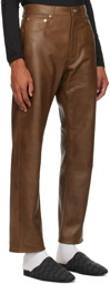 VTMNTS Brown 5-Pocket Leather Pants
