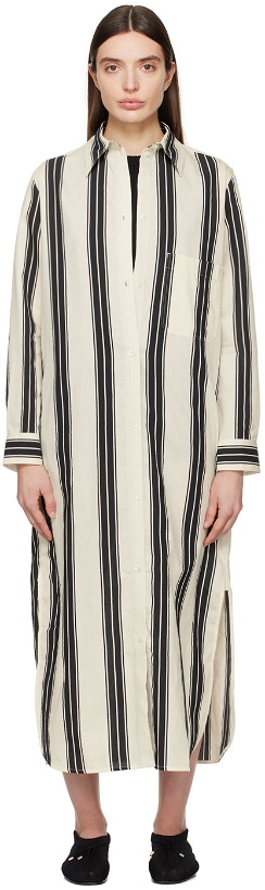 Photo: TOTEME Black & White Striped Maxi Dress