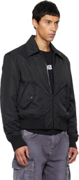 Balmain Black Big Stamp Bomber Jacket
