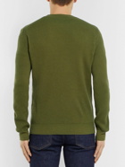 Loro Piana - Girocollo Riverside Garment-Dyed Ribbed Cashmere Sweater - Green