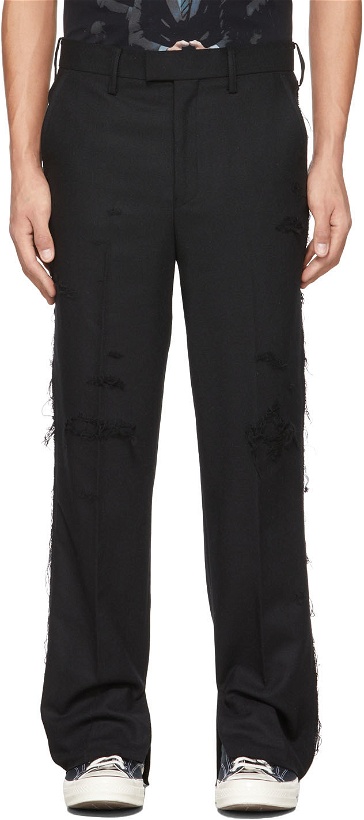Photo: Doublet Black Wool Damaged Trousers