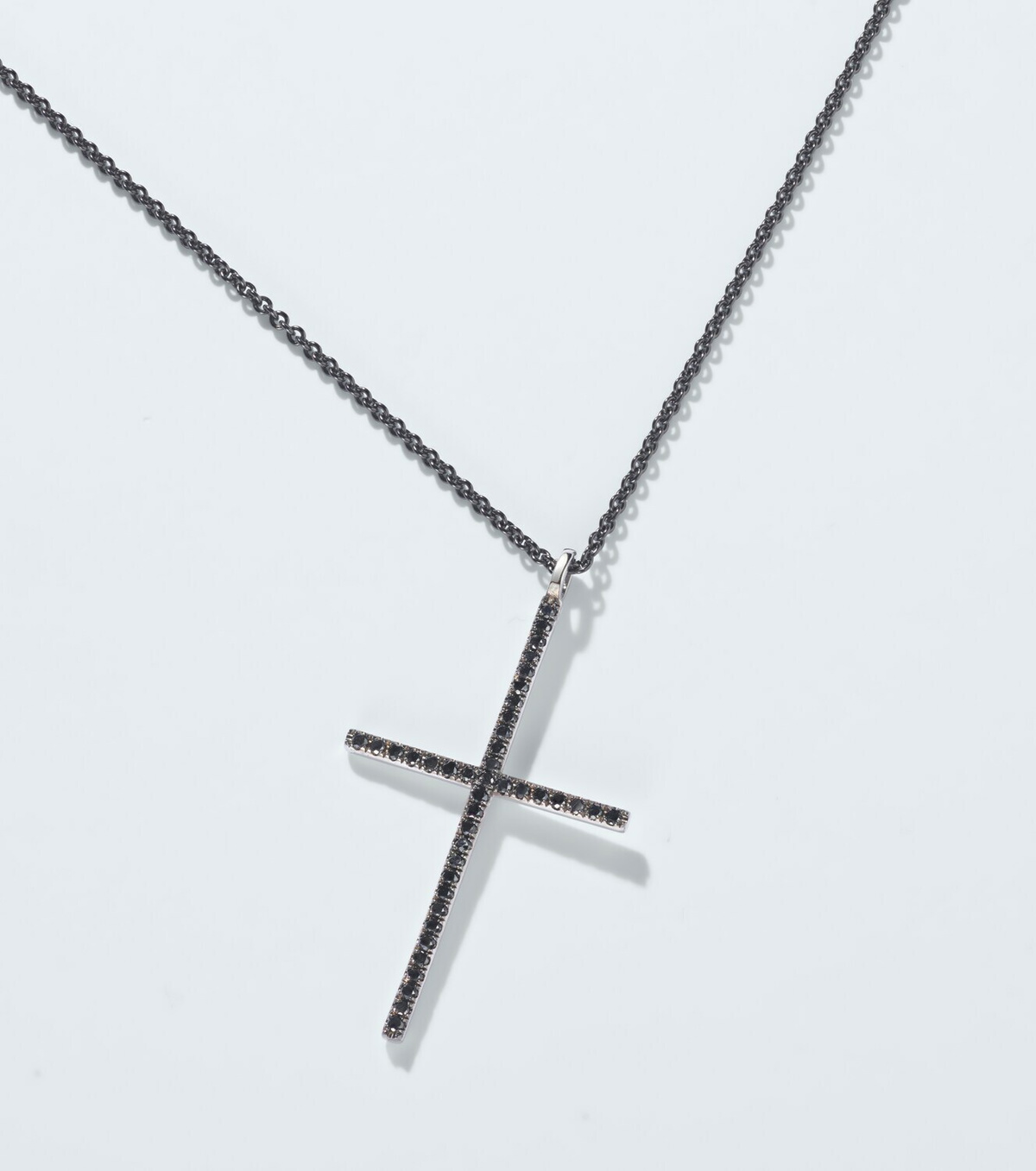 Ileana Makri Classic 18kt white gold and steel necklace with diamonds