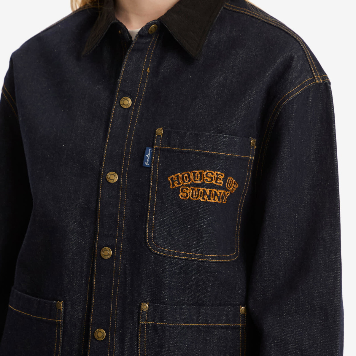 House Of Sunny Women's Chainstitch Shirt in Indigo