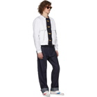 Thom Browne Navy Hector Half-Drop Crewneck Sweatshirt