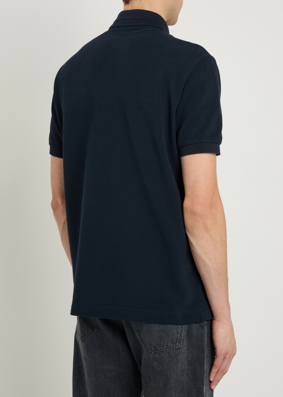 Tods Logo-embroidered Piqué Cotton Polo Shirt Blue