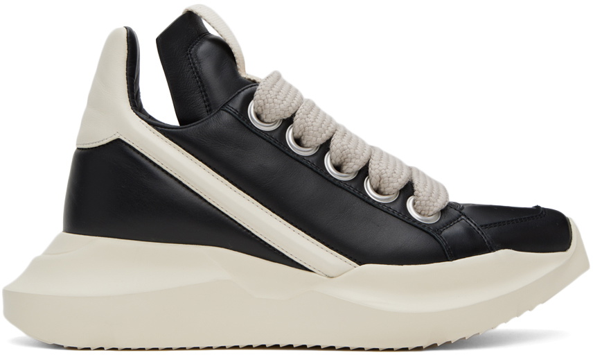 Rick Owens Black & Off-White Geth Sneakers Rick Owens