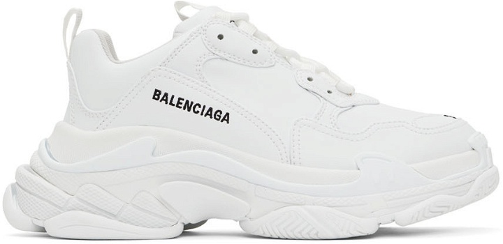 Photo: Balenciaga White Triple S Low-Top Sneakers