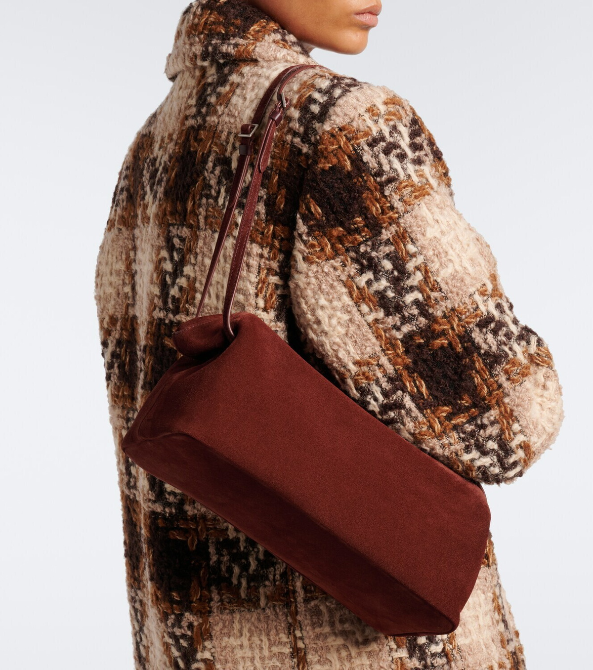 Nour Hammour Kenza suede shoulder bag