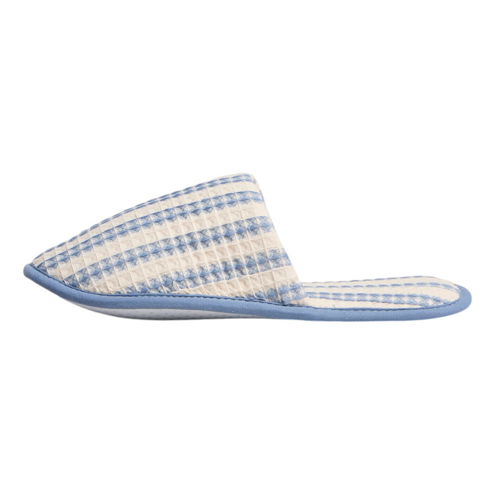 Photo: HAY Waffle Slippers in Stripe Dusty Blue