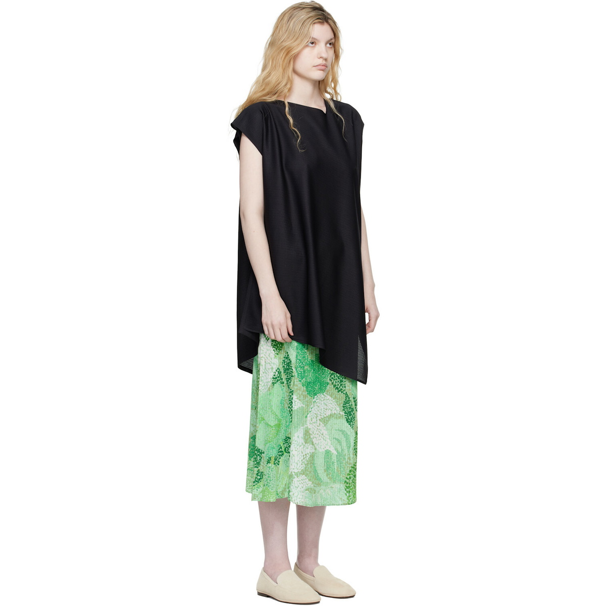 PLEATS PLEASE ISSEY MIYAKE Black A-POC Sea Glass Top