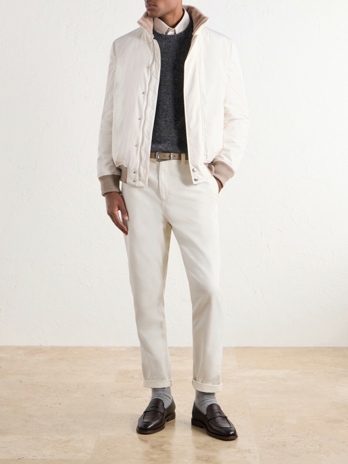 Brunello Cucinelli - Mélange Brushed Cashmere Sweater - Gray