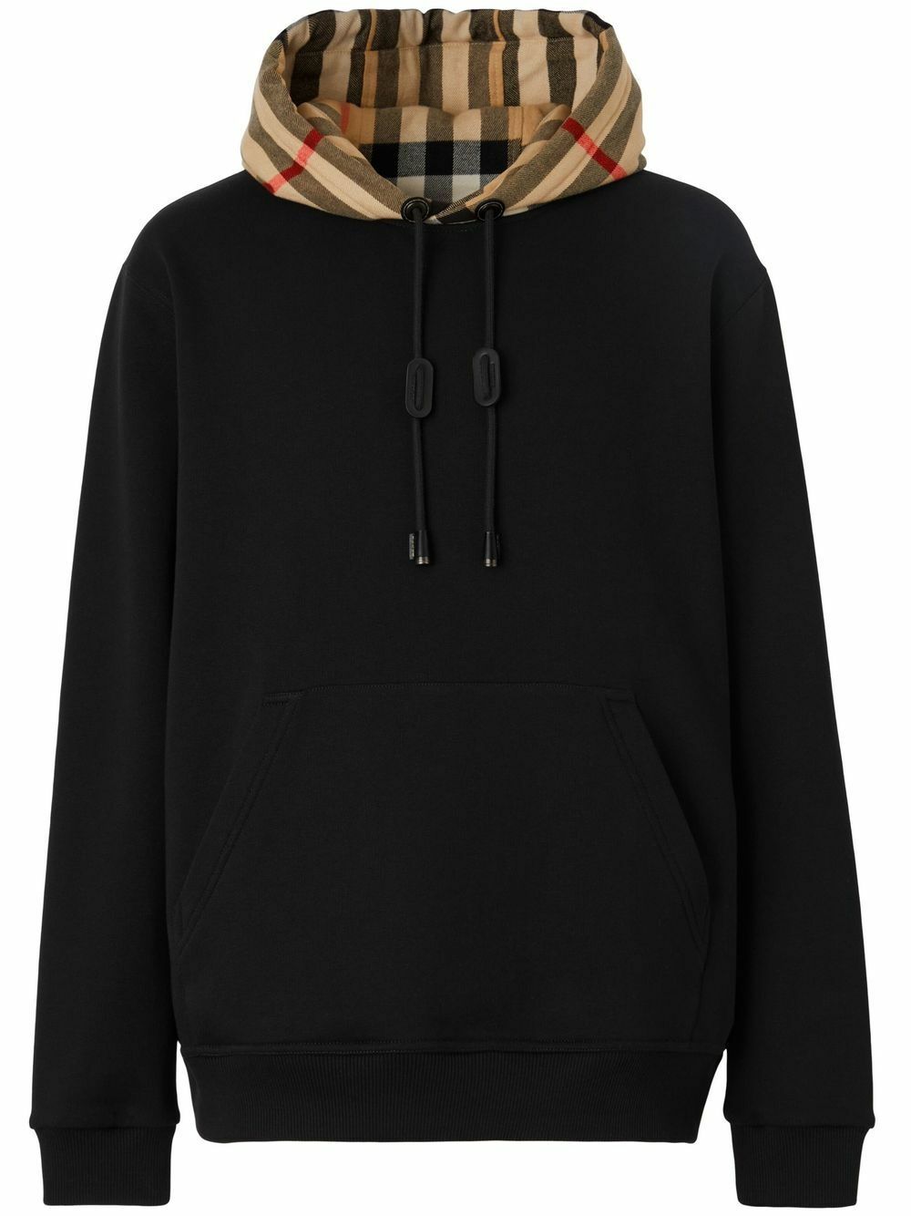 BURBERRY - Check Motif Cotton Hoodie Burberry