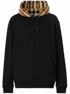 BURBERRY - Check Motif Cotton Hoodie