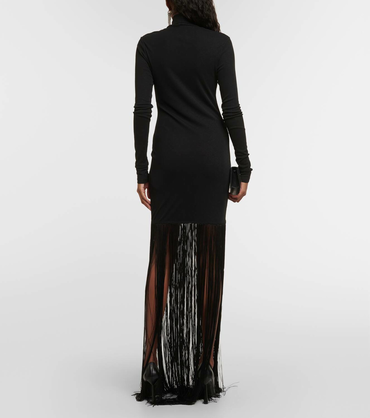 Nanushka Fringed jersey maxi dress