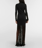 Nanushka Fringed jersey maxi dress
