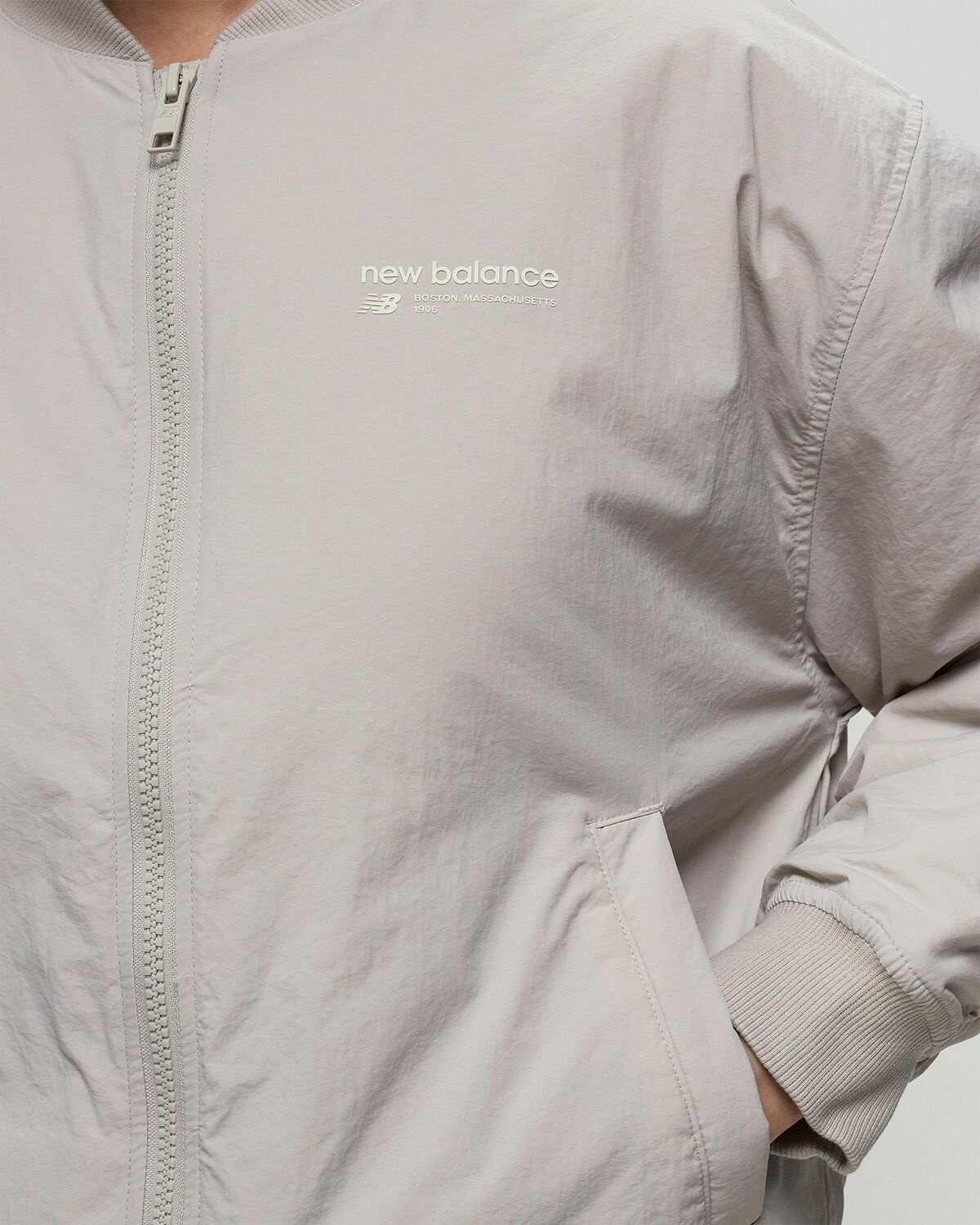 New Balance Linear Heritage Woven Bomber Jacket Grey Bomber