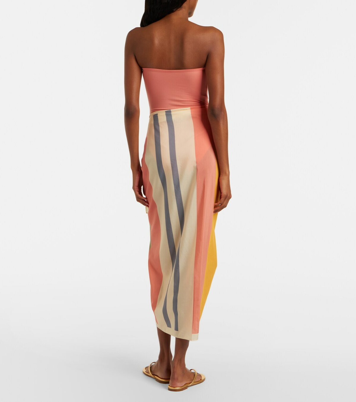 Eres Croquant striped cotton and silk beach cover-up