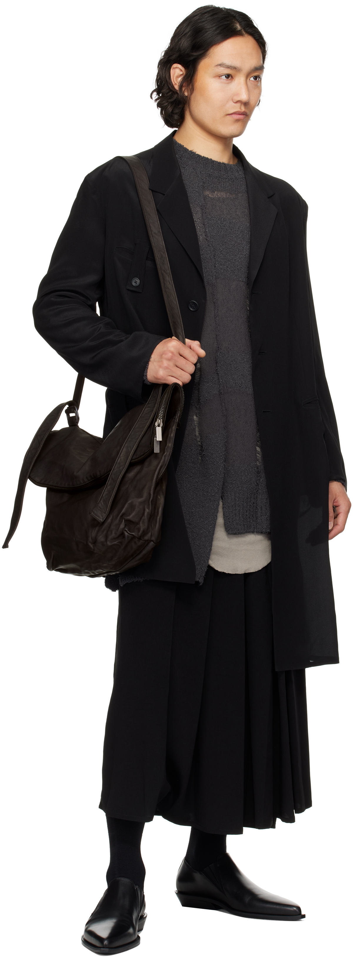 YOHJI YAMAMOTO Black Flap Shoulder Bag