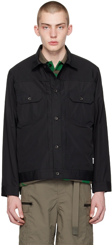 Photo: sacai Black Spread Collar Jacket
