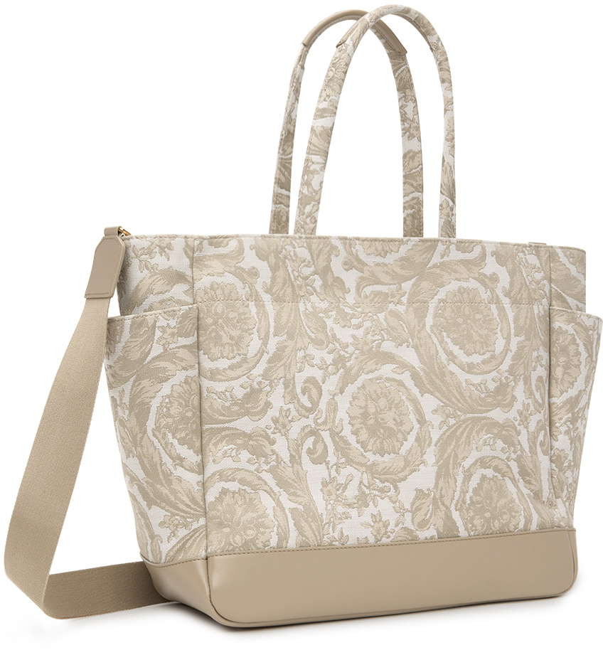Versace Baby Beige Barocco Athena Changing Bag & Mat Set